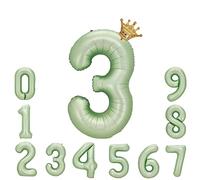 Ballon Chiffre 3 Helium Anniversaire Macaron Vert Chiffres 3 ans Vert Ballon Numéro 3 ans Birthday XXL 100cm