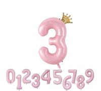 Ballon Chiffre 3 Helium Ballon Anniversaire Rose Chiffres 3 ans Rose Ballon Numéro 3 an Birthday XXL 100cm