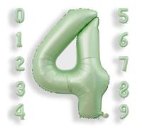 Ballon Chiffre 4 Vert Sauge: 40 Pouces 101 cm Géant Vert Numero 4 an à Hélium Ballon de Baudruche Anniversaire Mylar Décoration