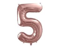 Ballon Chiffre 5 Rose Champagne 90cm - SKYLANTERN - Bonne résistance à l'éclatement - Personnalisable