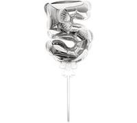 ballon chiffre 5 tige papier gâteau 15cm argent - sud trading cd4170+05 Gris G