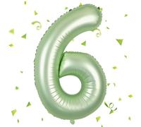 Ballon Chiffre 6,Ballons 6 an Vert Saug,Ballons 6 Ans Anniversaire Numero 6 Hélium Ballons,101cm Chiffre 6 Decoration Pour Garçons Filles Anniversaire Fête