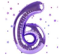 Ballon Chiffre 6,Ballons 6 an Violet,Ballons 6 Ans Anniversaire Numero 6 Hélium Ballons,101cm Chiffre 6 Decoration Pour Garçons Filles Anniversaire Fête