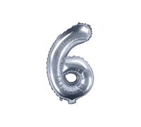 Ballon Chiffre 6 Latex Argent 10