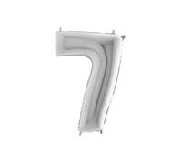 Ballon Chiffre 7 - GRABO BALLOONS® - Aluminium Argent - 66 cm - Décoration Anniversaire - Hélium