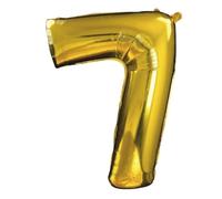 Ballon chiffre 7 - PTIT CLOWN - 30 cm - Aluminium mylar - Couleur or - Décoration anniversaire