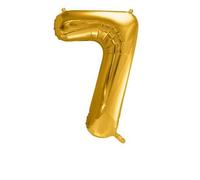 Ballon Chiffre 7 - SKYLANTERN - Or - 90 cm - Aluminium - Décoration de fête élégante
