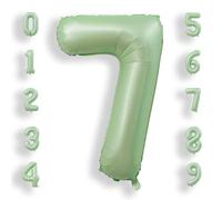 Ballon Chiffre 7 Vert Sauge: 40 Pouces 101 cm Géant Vert Numero 7 an à Hélium Ballon de Baudruche Anniversaire Mylar Décoration