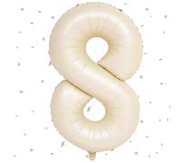 Ballon Chiffre 8,Ballons 8 an Beige,Ballons 8 Ans Anniversaire Numero 8 Hélium Ballons,101cm Chiffre 8 Decoration Pour Garçons Filles Anniversaire Fête