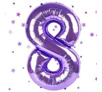 Ballon Chiffre 8,Ballons 8 an Violet,Ballons 8 Ans Anniversaire Numero 8 Hélium Ballons,101cm Chiffre 8 Decoration Pour Garçons Filles Anniversaire Fête