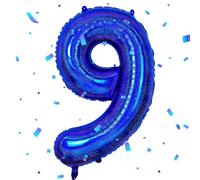 Ballon Chiffre 9,Ballons 9 an Bleu,Ballons 9 Ans Anniversaire Numero 9 Hélium Ballons,101cm Chiffre 9 Decoration Pour Garçons Filles Anniversaire Fête