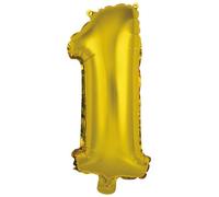 Ballon chiffre - Amscan - Numéro 1 - 35 cm - Couleur or - Hélium inclus