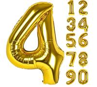 Ballon Chiffre Anniversaire 4 Or,Numéro 4 Feuille Géante Hélium Ballons Gonflables XXL Grand Ballon 4 Numérotés Garçon Fille Homme Femme D'anniversaire Décoration pour Fête Mariage Célébrations