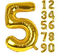 Ballon Chiffre Anniversaire 5 Or,Numéro 5 Feuille Géante Hélium Ballons Gonflables XXL Grand Ballon 5 Numérotés Garçon Fille Homme Femme D'anniversaire Décoration pour Fête Mariage Célébrations