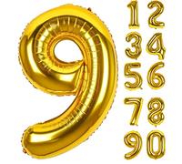 Ballon Chiffre Anniversaire 9 Or,Numéro 9 Feuille Géante Hélium Ballons Gonflables XXL Grand Ballon 9 Numérotés Garçon Fille Homme Femme D'anniversaire Décoration pour Fête Mariage Célébrations