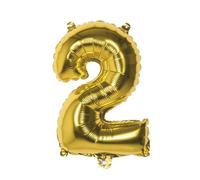 Ballon chiffre en aluminium - NO NAME - Chiffre 2 - Or - 86 cm - Décoration anniversaire