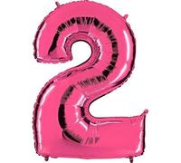 Ballon chiffre - GRABO - 2 - Rose - XXL 102cm - Fête anniversaire