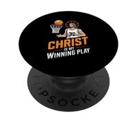 Ballon chrétien de Basket-Ball Religieux Jésus Christ PopSockets PopGrip Adhésif