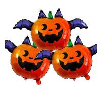 Ballon Citrouille et Chauve-Souris - Décoration d'Halloween - 3 Pièces Helium Ballons pour Fête, Pâques, Carnaval