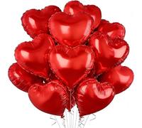 Ballon Coeur,12 pcs Ballons Rouge Baudruche en Forme de Coeur, Ballons Gonflables Helium Coeur pour Saint Valentin, Anniversaire, Mariage, Fête D'enfants, Baby Shower Décorations
