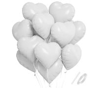 Ballon Coeur Blanc, 18 Inch Ballon Mariage Forme de Coeur, Ballon Coeur Helium, Ballons de Fleuret Coeur, Ballon Coeur Blanc Hélium Décoration pour Engagement, Mariage, Valentine Décoration