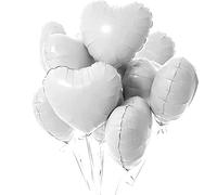 Ballon Coeur Blanc 20 pièces baudruche en Forme de Coeur 18 Pouces Ballons de Fleuret, Ballon Helium Coeur pour la décoration de l’Engagement de Mariage La Saint-Valentin