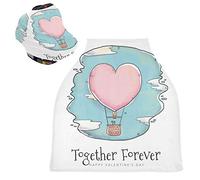 Ballon Coeur Bleu Housse de Canopée de Siège de Voiture pour Poussette Bébé Dais Siège-Auto Couverture D'Allaitement Pare-Soleil Respirant Extensible pour Garçons Filles