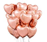 Ballon Coeur or rose 20 pcs, baudruche en Forme de Coeur, Ballons de Fleuret, Ballon Helium Coeur pour Anniversaire, Mariage, Saint Valentin, décoration de fête de Noël