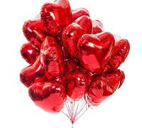 Ballon Coeur Rouge 20 pièces baudruche en Forme de Coeur 18 Pouces Ballons de Fleuret, Ballon Helium Coeur pour la fête, Anniversaire, Saint Valentin, Mariage