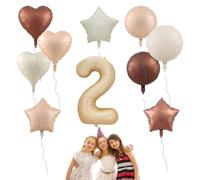 Ballon crème caramel - Grande décoration numérique en aluminium de 40 pouces, ballon géant en mylarr avec numéro d'événement | Accessoire de fête élégant pour affichage de toile de