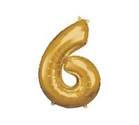 ballon d'aluminium 55 x 88 cm or numéro 6