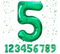 Ballon d'anniversaire chiffres 5 ans | Vert Ballon Helium 5 ans ballons 40" - Décoration d'anniversaire de 101 cm Deco
