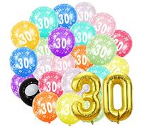 Ballon d'Anniversaire Numéro 18 Ans - 20Pcs 30cm et Or 30"-101cm - Décoration pour l'Anniversaire Vole Avec de l'Hélium