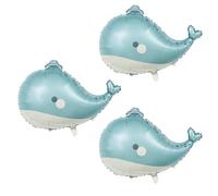 Ballon de Baleine, 3 Pièces Grand Ballons Anniversaire Bleus, Ballon en Aluminium, Ballons Gonflable Baleine pour Enfants Anniversaire, Fêtes à Thème, Accessoires de Photographie