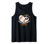 Ballon de baseball The Vintage Pirate en forme de cœur avec chapeau en forme de tête de mort Débardeur