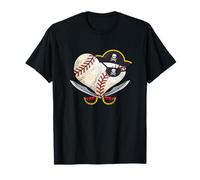 Ballon de baseball The Vintage Pirate en forme de cœur avec chapeau en forme de tête de mort T-Shirt