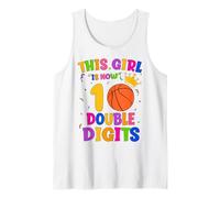 Ballon de basket 10e anniversaire « This Girl Is Now 10 Double Digits » Débardeur