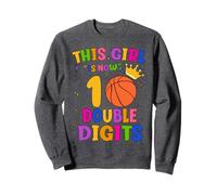 Ballon de basket 10e anniversaire « This Girl Is Now 10 Double Digits » Sweatshirt
