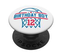 Ballon de Basket 12 Ans Anniversaire garçon Rouge et Bleu PopSockets PopGrip Adhésif
