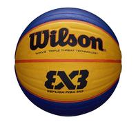 Wilson, Ballon de Basketball FIBA 3x3 Replica, Taille: 6, Bleu/Jaune, Caoutchouc, pour Intérieur et extérieur, WTB0533XB, INTERMED