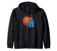 Ballon de Basket 8e Anniversaire 8 Ans Bday Sports Garçons Enfants Sweat à Capuche