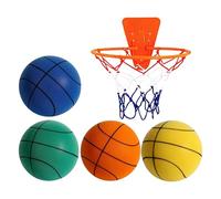 Ballon de basket-ball doux en intérieur - Ballon rebondissant sans son | Cerceau en PU inclus, kit d'équipement de sport léger, jeu ďe basket-ball silencieux pour la salle đe sport à domicile, utilisa