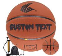 Ballon de basket-ball personnalisé, taille 5/6/7, ballon de basket-ball pour intérieur et extérieur, cadeau pour garçons, filles, hommes, femmes, imprimé avec votre nom (n° 6)