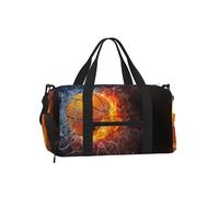 Ballon de Basket en feu et dans l'eau,Sac de Sport bandoulière à Main, Sac de Voyage Grande capacité pour Femmes et Hommes