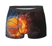 Ballon de Basket en feu et en Eau, sous-vêtements Boxers pour Homme, Confortables, Doux et Extensibles