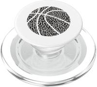 Ballon de Basket imprimé léopard Noir et Gris PopSockets PopGrip pour MagSafe