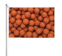 Ballon de basket orange,Drapeau de jardin, bannière décorative, drapeau double face, 2 x 3 pieds, pour extérieur et intérieur
