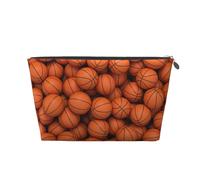 Ballon de Basket Orange, Trousse de Toilette Trousse de Maquillage Sac à cosmétiques Trousse de Toilette de Voyage Portable