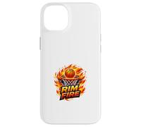 Ballon de Basket Rim Fire Flame Dunk, Design Sportif à Haute énergie Coque pour iPhone 14 Plus