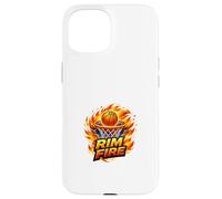Ballon de Basket Rim Fire Flame Dunk, Design Sportif à Haute énergie Coque pour iPhone 15
